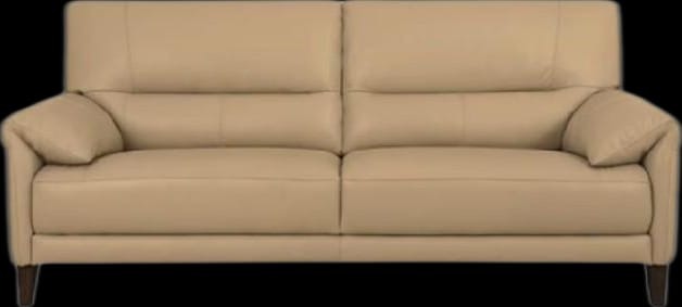 Beige Two-Seat Sofa with Rounded Arms