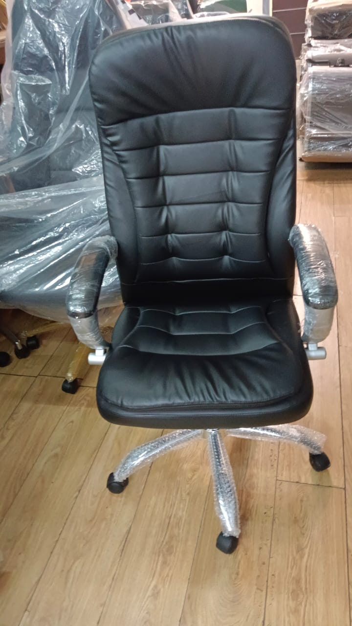 Black Channel-Padded Executive Chair