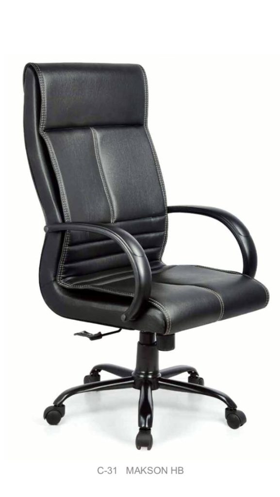 Black Contrast-Stitch High-Back Executive Chair