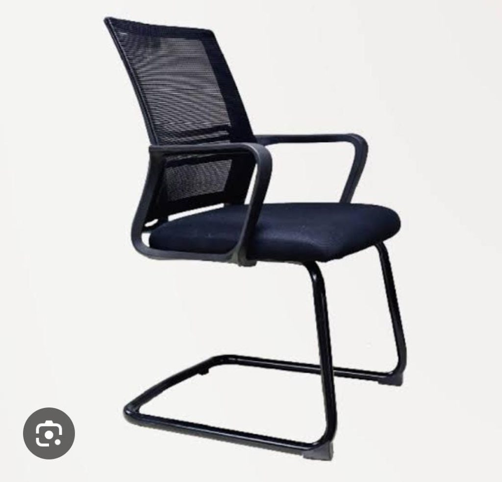Black Mesh Visitor Chair with Black Cantilever Base