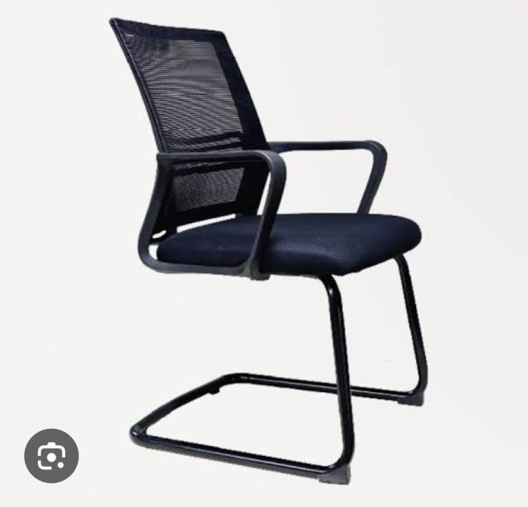 Black Mesh Visitor Chair with Black Cantilever Base
