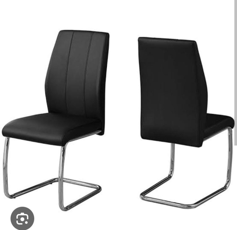 Black Panel-Back Cantilever Dining Chair
