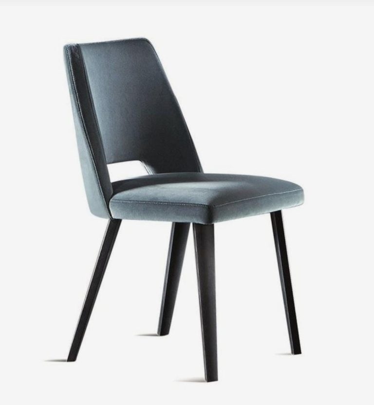 Black Slim Panel-Back Dining Chair