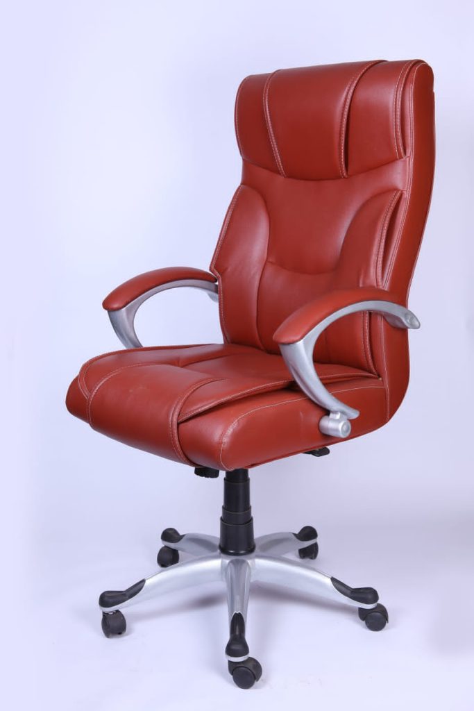 Brick Red Contoured High-Back Executive Chair