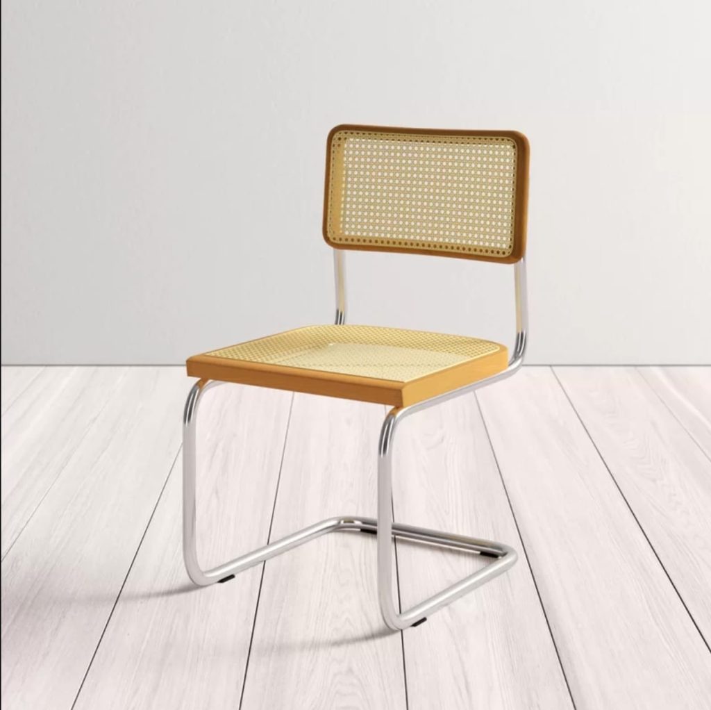 Cane-Style Back Cafe Chair with Tubular Sled Base
