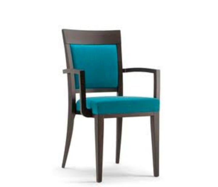 Dark Wooden Dining Armchair with Teal Upholstery