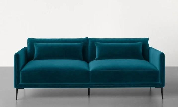 Deep Teal Loveseat with Slim Metal-Style Legs