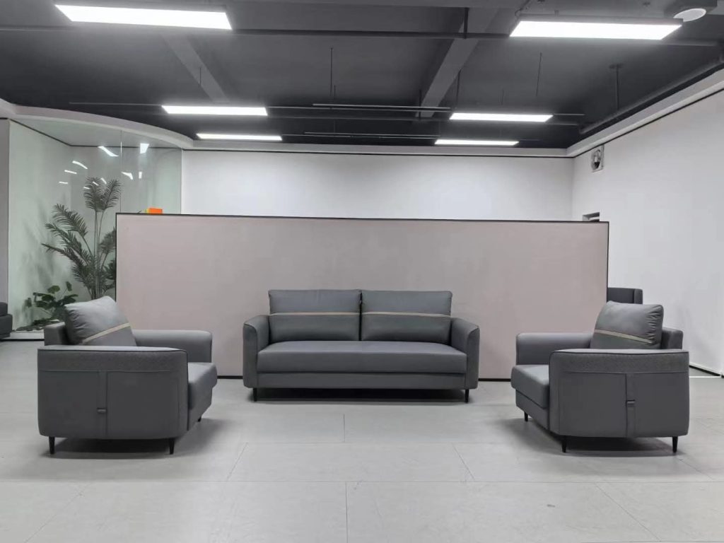 Grey Office Sofa and Armchair Set