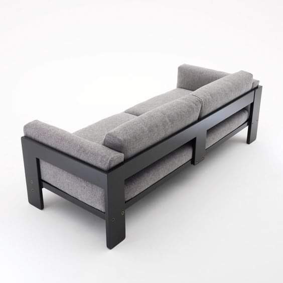 Grey Open-Frame Sofa with Back View