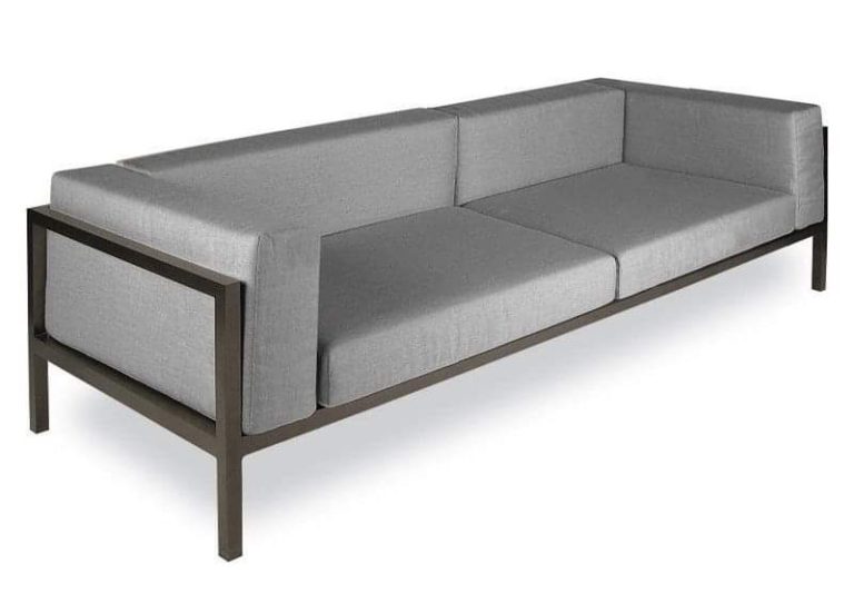 Grey Sofa with Dark Exposed Frame