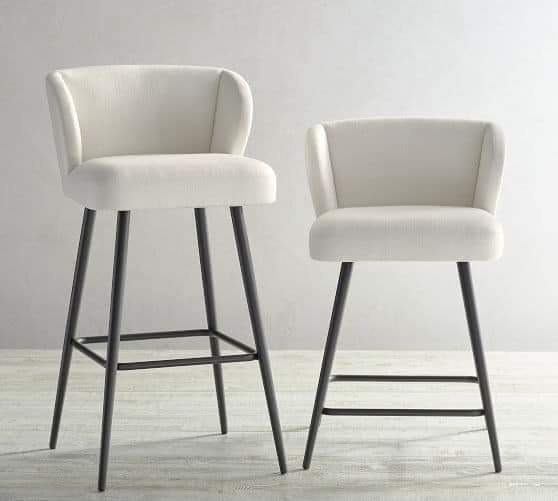 Ivory Barrel-Back Bar and Counter Stool Collection
