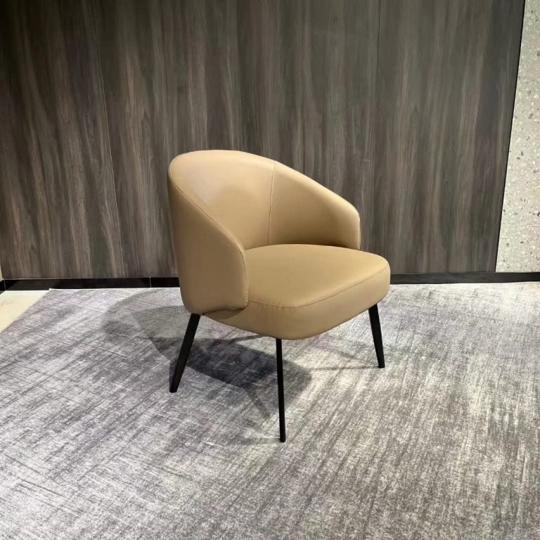 Mustard Compact Tub Lounge Chair with Black Legs