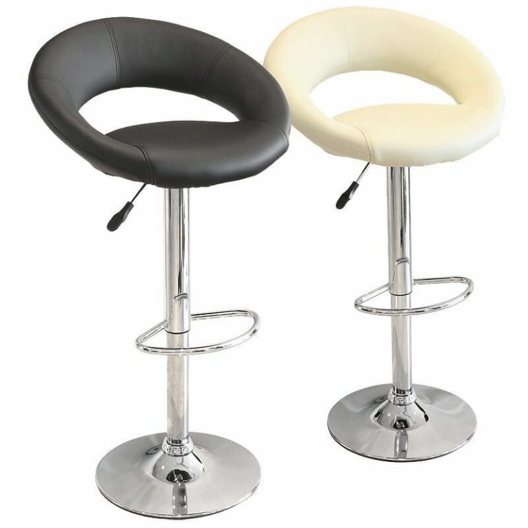 Open Oval-Back Bar Stool Colour Collection with Chrome-Style Pedestal
