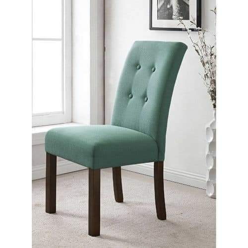 Sage Button-Tufted Dining Chair with Wooden Legs