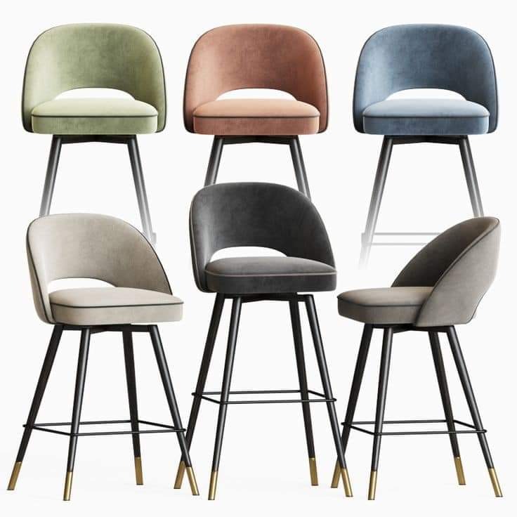 Upholstered Barrel-Back Counter Stool Colour Collection