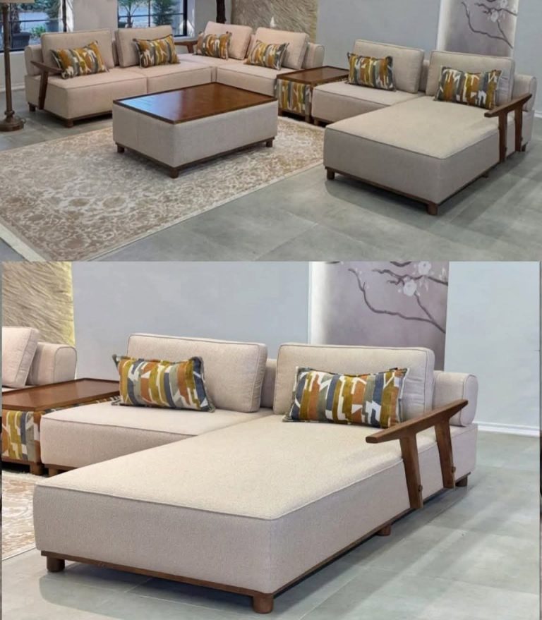 Wooden-Frame Modular Sofa and Chaise Collection